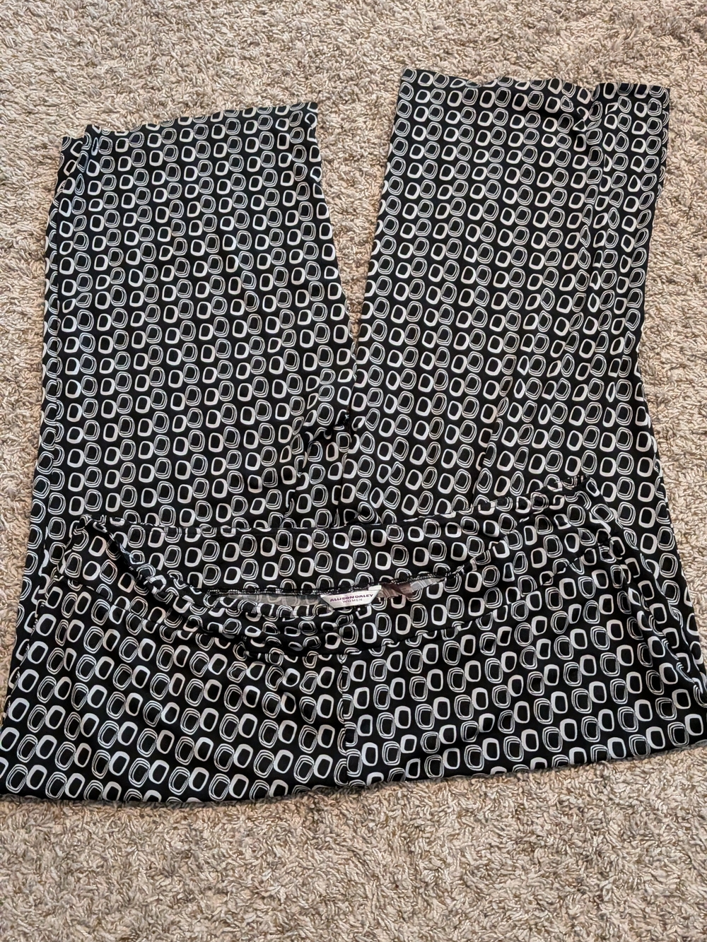 Allison Daley Black and White Geometric Wide-Leg